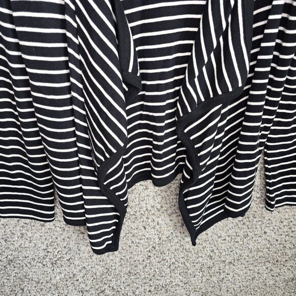 Talbots Cardigan Womens MP Petite Medium Black Striped Knit Open Front Ladies - Picture 5 of 7